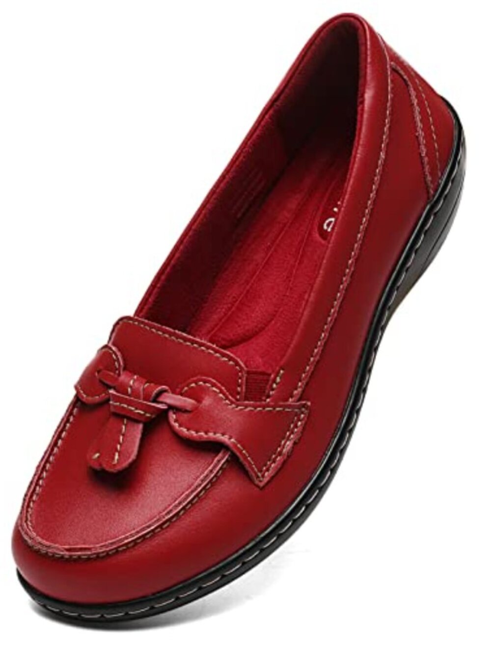 Artisure Women's Classic Leather Loafers Tassel Slip-On Dress Shoes Work Office